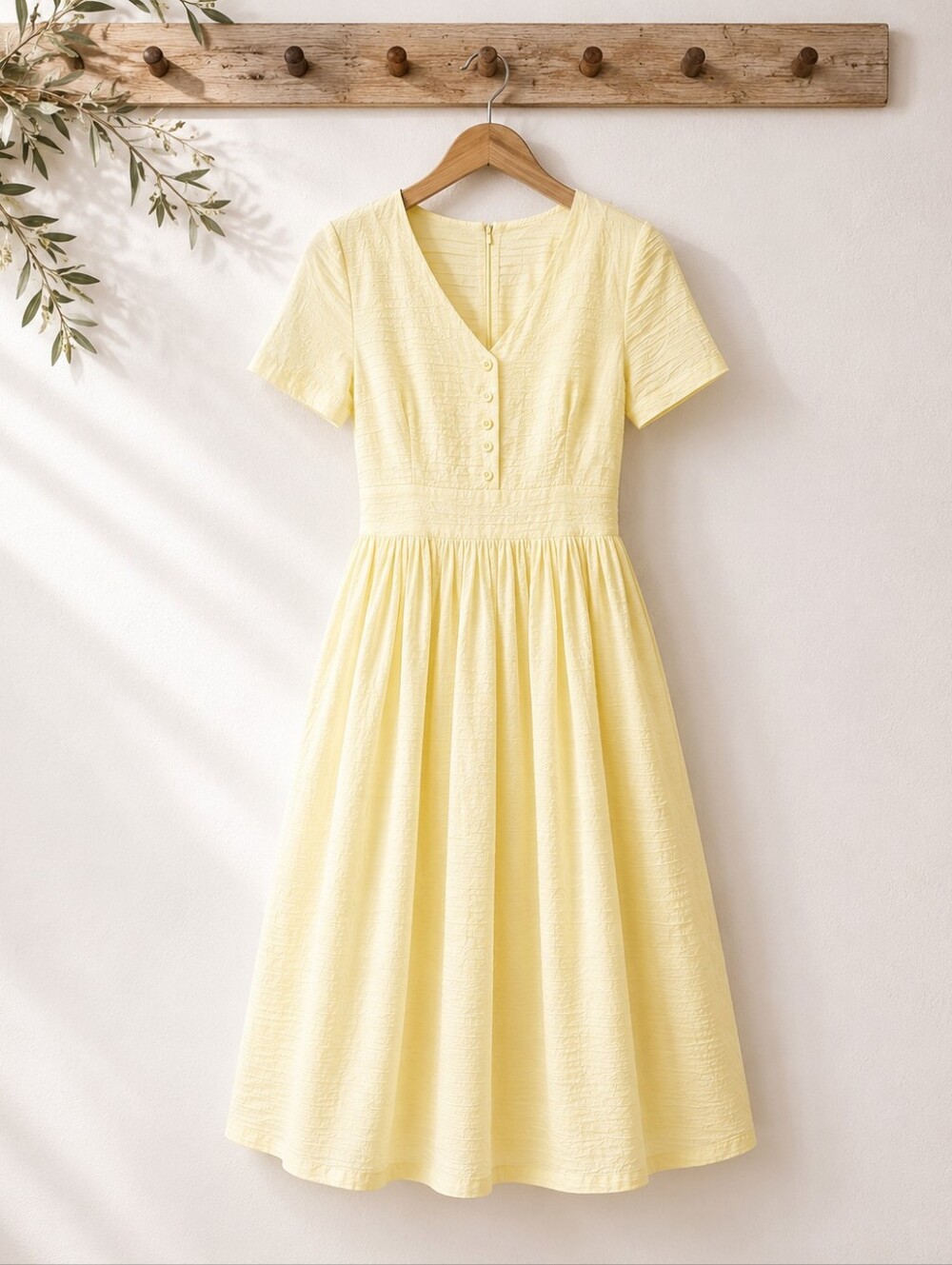 ModCloth Yellow Midi Dress | Cottagecore Vintage-Inspired Fit & Flare